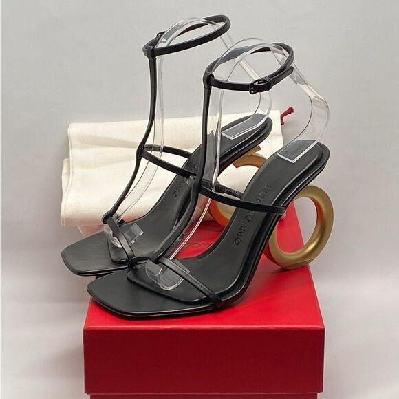 Ferragamo Aglalia Leather Gancini-Heel Sandals size 7 - Picture 13 of 15